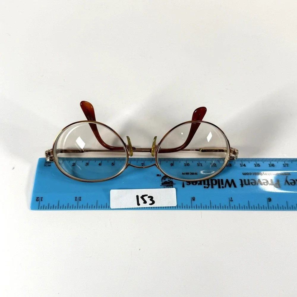 VTG‎ Gucci Knot Round Eyeglasses Frame Only 51-19-132 Metal Gold Womens Full Rim